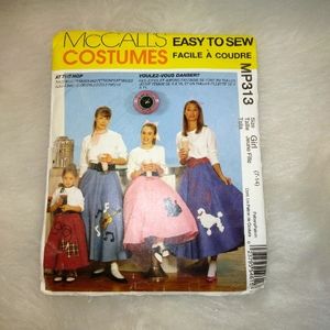 McCall's MP313 Girl 7-14 Easy to Sew Costume Poodle Skirt w/Poodle Applique